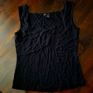 Women's V-Neck Sleeveless Black Top - Size SP